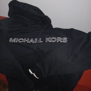 Michael Kors Black Hoodie with White Outline Logo
